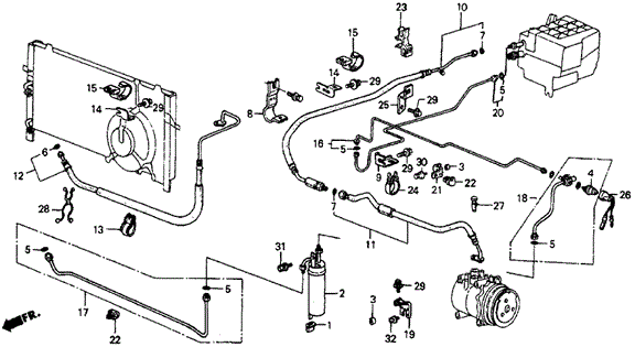 A/C Hoses - Pipes (Sanden) for 1987 Honda Civic #0