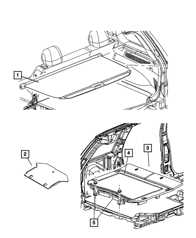 « 5HS38BD1AA – Interior Trim : Compartiment De Chargement Couvercle pour Mopar Image »