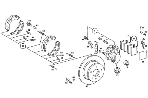 Rear Wheel Brake for 1985 Mercedes-Benz 380SL #0