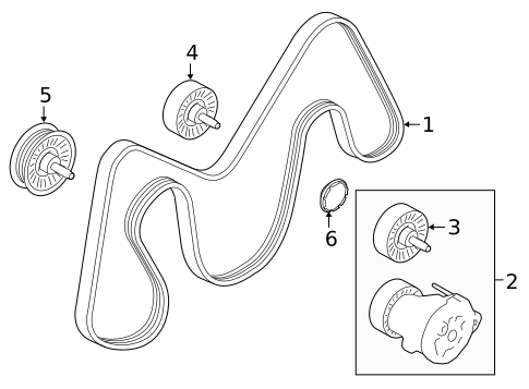 Belts & Pulleys for 2019 Land Rover Range Rover Velar #1