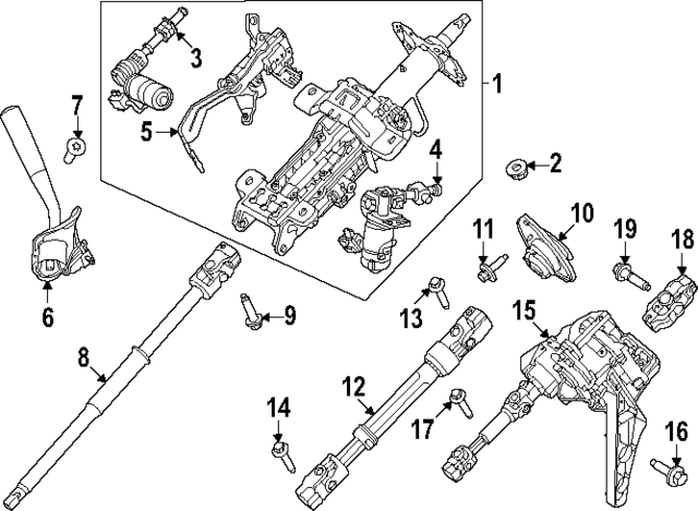 PC3Z3C529G - Steering: Steering Column for Ford: F-250 Super Duty, F-350 Super Duty, F-450 Super Duty, F-550 Super Duty Image