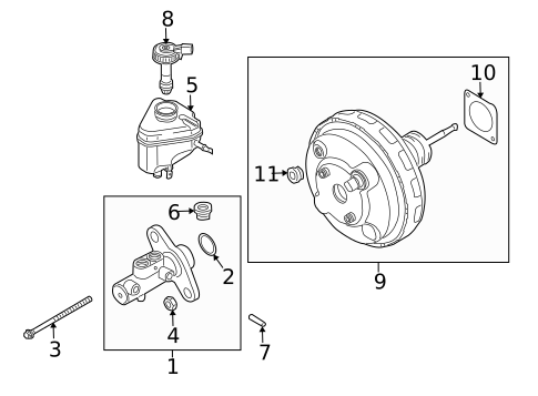 Master Cylinder - Components On Dash Panel for 2013 Audi Q7 #1
