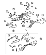 5142535AA - Body Sheet Metal Except Doors: Suspension Crossmember Bracket for Chrysler: Crossfire Image
