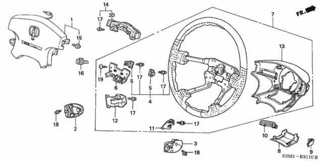 Steering Wheel (SRS) for 2001 Acura CL #0