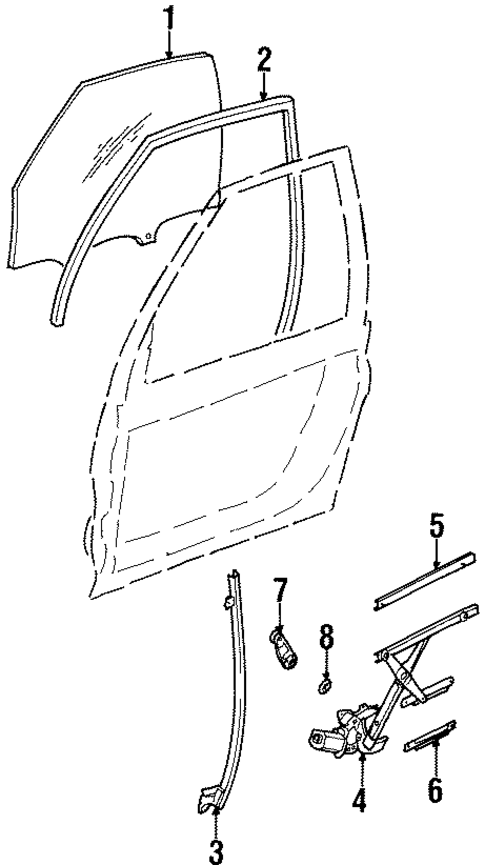 Glass - Door for 1993 Saturn SC2 #0