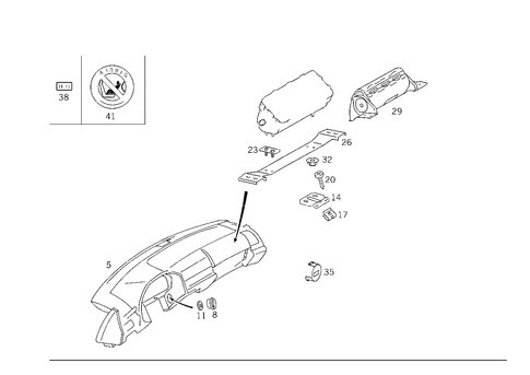Instrument Panel & Body Parts Used for Co-Driver Airbag for 1992 Mercedes-Benz 300SD #0