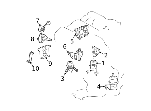 Engine & Trans Mounting for 2007 Toyota Solara #0