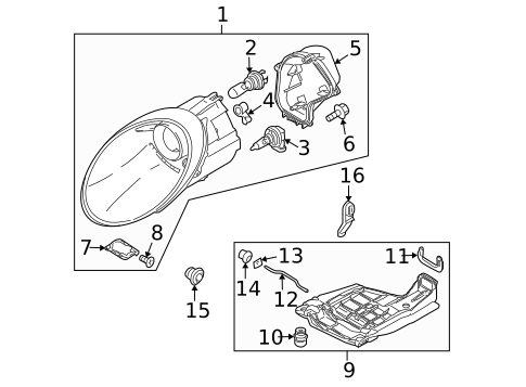 Headlamp Components for 2005 Porsche 911 #4