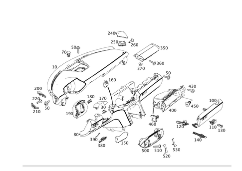 Instrument Panel and Gloves Compartment Box with Passenger Air Bag for 2012 Mercedes-Benz SLS AMG #0