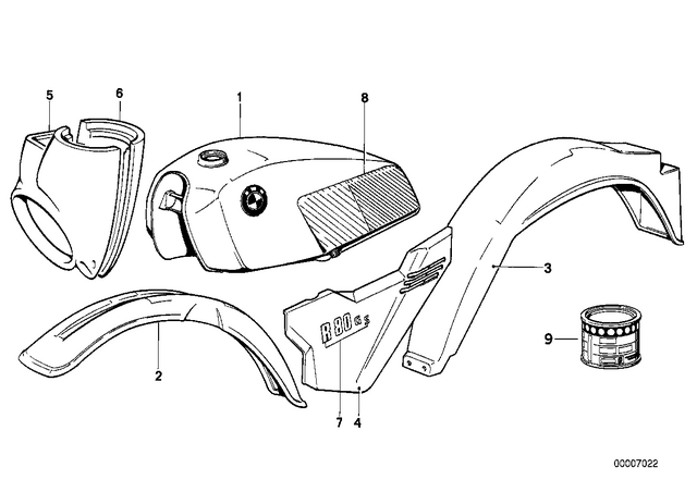 51141456060 - : Sticker Right - R80G/S Ws/Bl for BMW-Motorrad Image