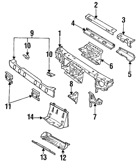 Radiator Support for 1993 Saturn SL2 #0