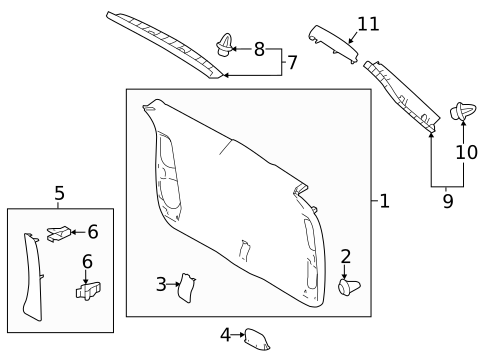 Interior Trim for 2019 Toyota Highlander #0