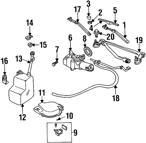 Wiper & Washer Components for 1995 Pontiac Grand Am #0