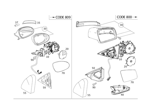 Outside Rear View Mirror, on the Right for 2012 Mercedes-Benz S400 #0