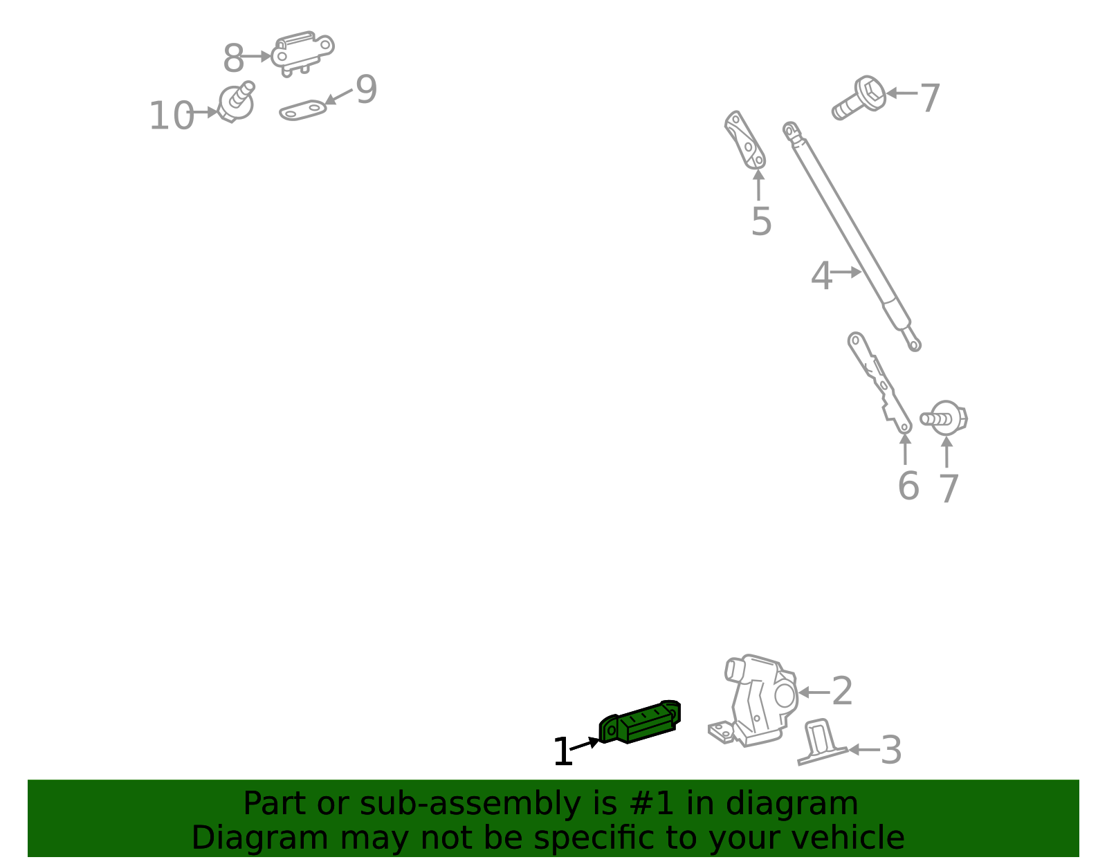 2016-2018 Toyota RAV4 Lift-Gate Latch Release Switch 84840-78010 ...
