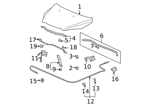 Hood & Components for 2008 Honda Pilot #0