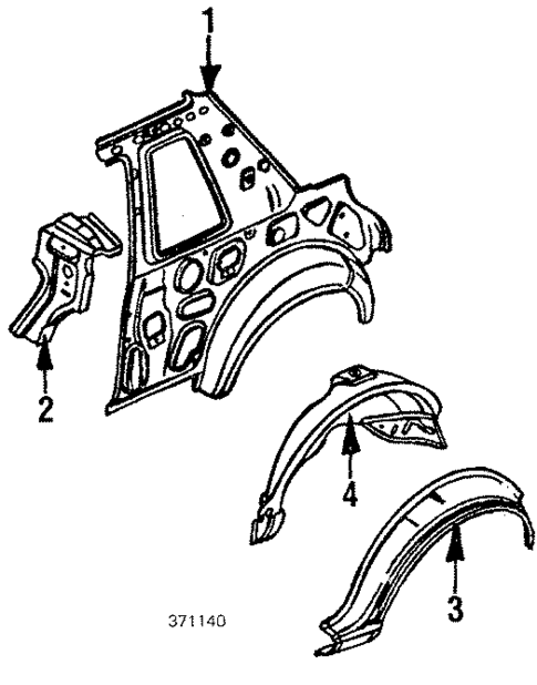 Inner Structure & Rails for 1985 Nissan Pulsar NX #0