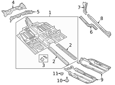 Floor & Rails for 2016 Dodge Dart #0
