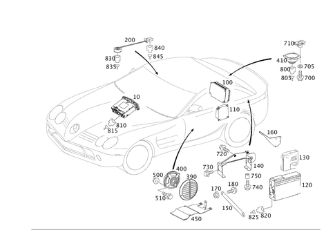 Radio Set, Remote Control, Amplifier, CD-Player, Loudspeaker for 2007 Mercedes-Benz SLR McLaren #0