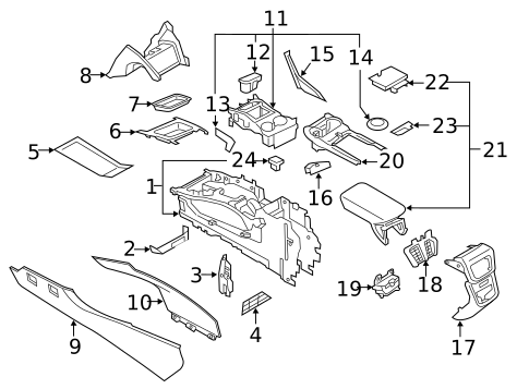 Center Console for 2018 Lincoln MKX #0
