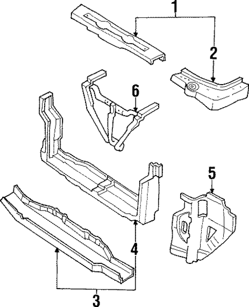 Radiator Support for 1997 Oldsmobile Achieva #0