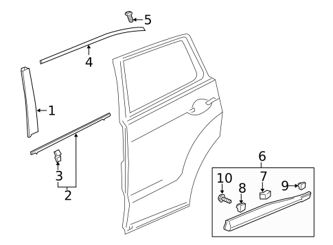 Exterior Trim - Rear Door for 2015 Acura RDX #0