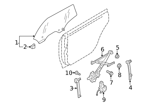 Glass - Rear Door for 2009 Subaru Outback #0