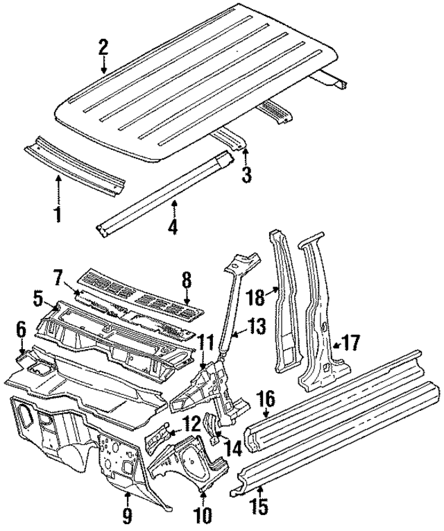 55003424 - Body: Roof Panel for Mopar Image