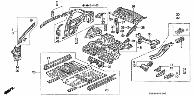 Body Structure (2) for 1993 Honda Civic #0