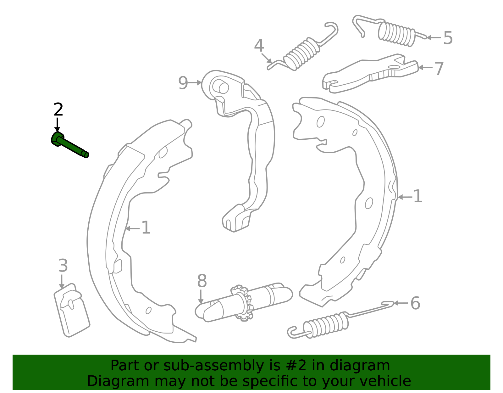 47447-11010 - 2000-2024 Toyota - Parking Brake Shoe Anchor Pin