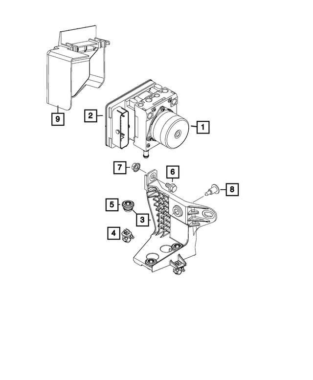 68644210AA - Brakes: Anti-lock Brake System Hydraulic Control Unit for Mopar Image