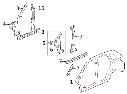 Hinge Pillar for 2014 Chevrolet Captiva Sport #0