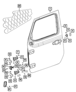 68281911AQ - Doors, Door Mirrors and Related Parts: Front Door, Left for Mopar Image