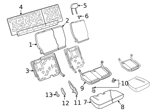 Rear Seat Components for 2003 Ford Explorer Sport Trac #0