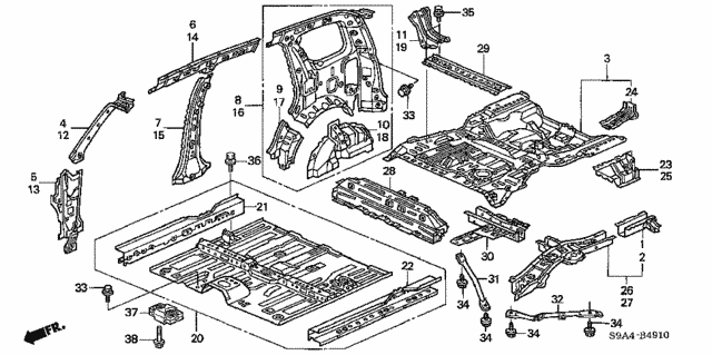 Floor - Inner Panel for 2003 Honda CR-V #0