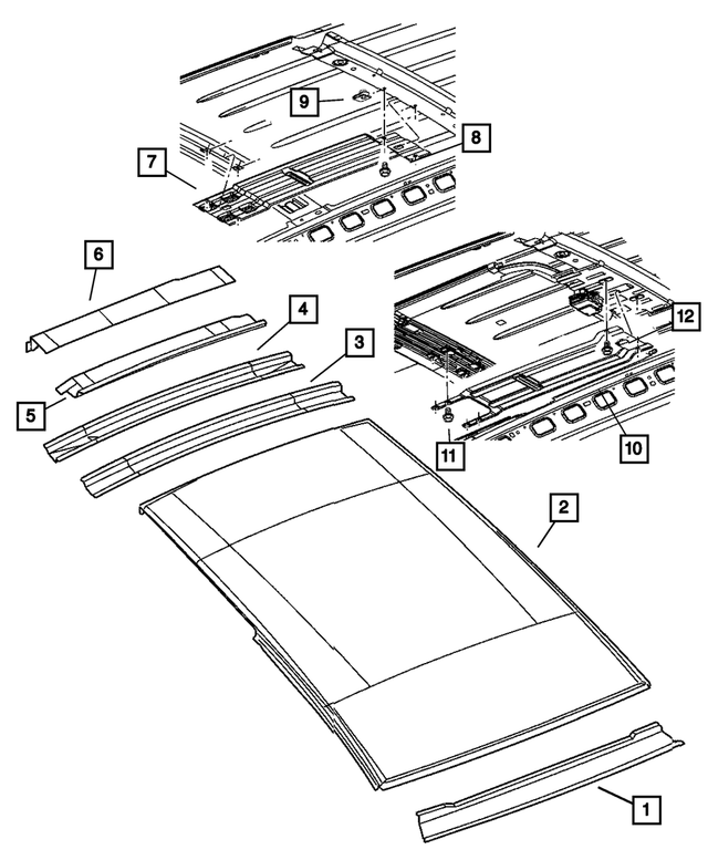 55362494AD - Body Sheet Metal Except Doors: Roof Front Header for Mopar Image