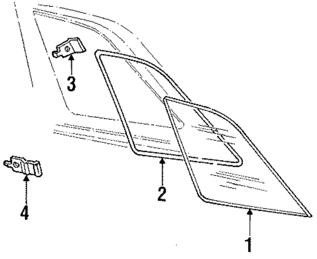 E7ZZ6629710A - Body: Quarter Glass for Ford: Mustang Image