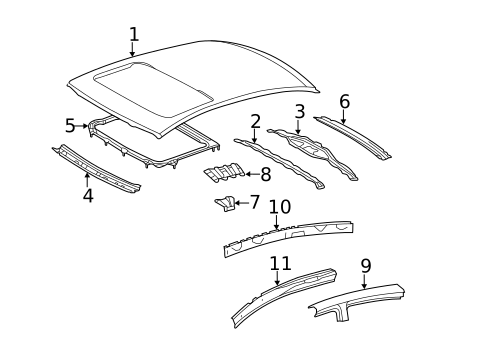 Roof & Components for 2011 Toyota Avalon #0