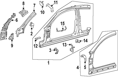 Hinge Pillar for 2024 Mercedes-Benz CLE300 #1