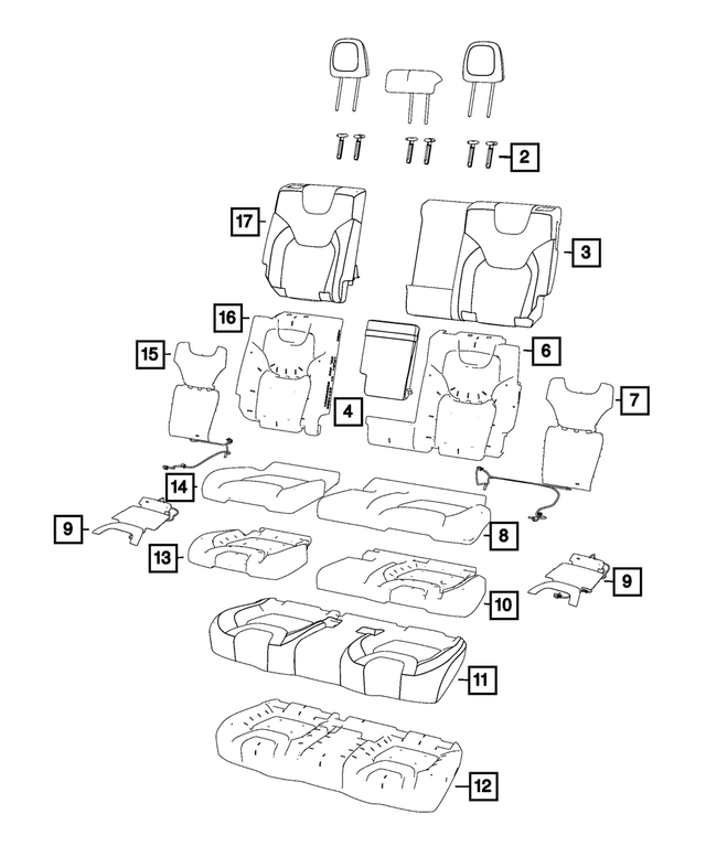 6ST20LR5AC - : Rear Seat Back Cover for Mopar Image