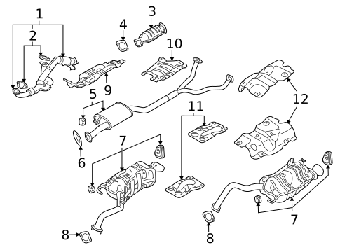 Exhaust Components for 2011 Hyundai Veracruz #0