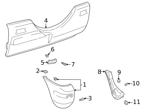 Bumper & Components - Rear for 1998 Toyota RAV4 #0