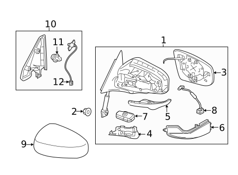 Outside Mirrors for 2016 INFINITI QX50 #0