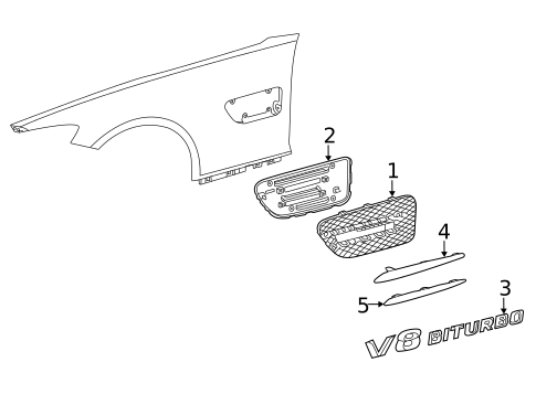 Exterior Trim - Fender for 2021 Mercedes-Benz AMG GT C #0