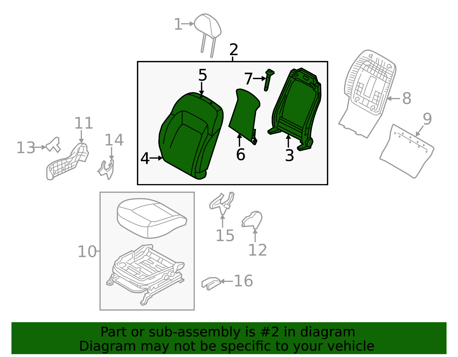 88304-3W292ATA - Seat Back Assembly 2012-2013 Kia Sportage | Kia.Parts ...