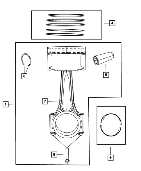 Crankshaft, Piston, Drive Plate, Flywheel, and Damper for 2009 Dodge Caliber #1