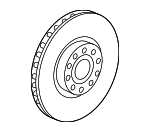 5C0615301E - Brakes: Rotor for Volkswagen: Beetle, Golf Alltrack, Golf SportWagen, GTI, Jetta, Passat, Taos Image
