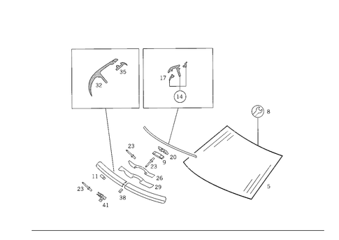 Windshield for 1989 Mercedes-Benz 300TE #0