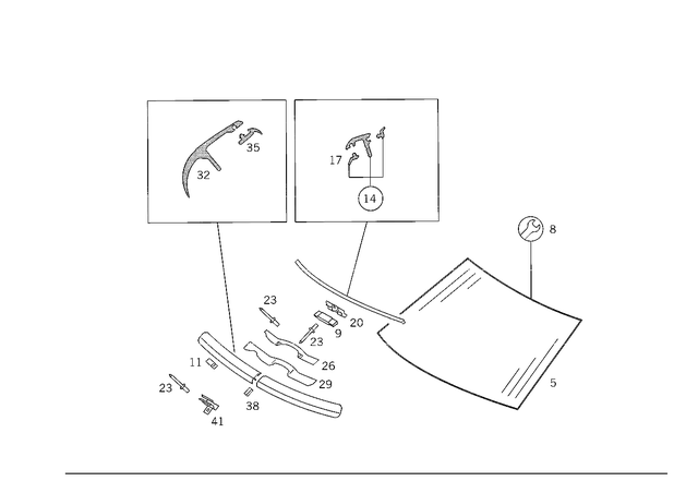124670310164 - Windows: Windshield for Mercedes-Benz Image image