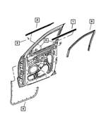 55399209AB - Doors, Door Mirrors and Related Parts: Front Door Belt Inner Weatherstrip, Left for Dodge: Durango | Jeep: Grand Cherokee, Grand Cherokee WK Image